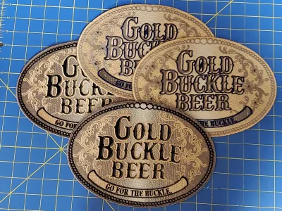 Gold Buckle Beer Patches